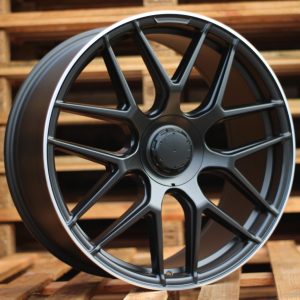 Jante Mercedes 22x10 ET56 5x112 - Black Half Matt+Polished Lip