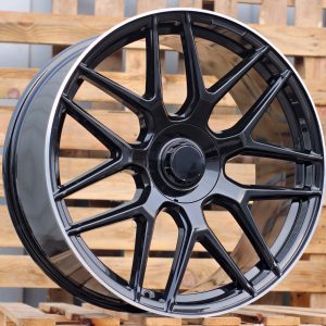 Jante Mercedes 23x10 ET33 5x130 - Black+Polished Lip