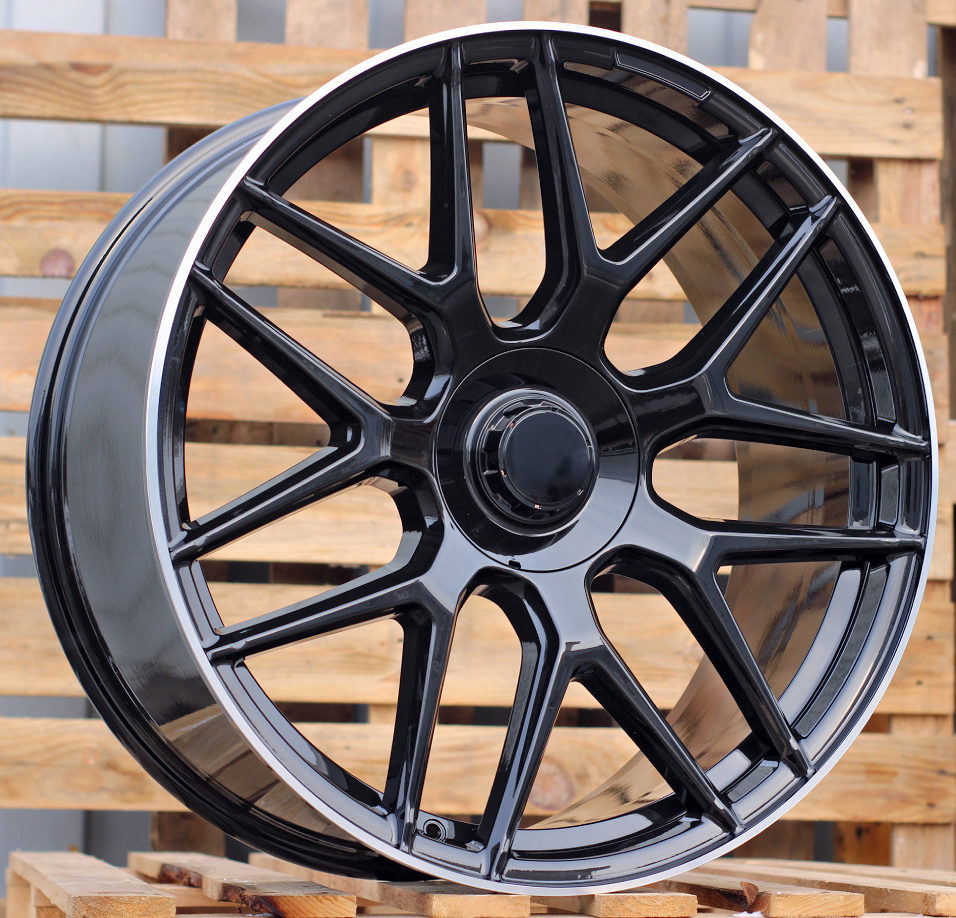 Jante Mercedes 23x10 ET33 5x130 - Black+Polished Lip