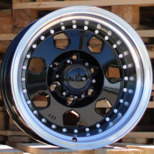 Jante 4X4 16x10 ET-36 6x139,7 - Black+Polished Lip