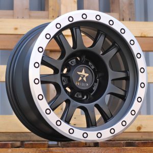 Jante 4X4 16x8 ET-12 5x139,7 - Black Half Matt+Polished Lip