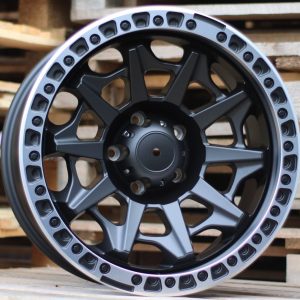 Jante 4X4 18x9 ET-12 5x139,7 - Black Half Matt+Polished Lip