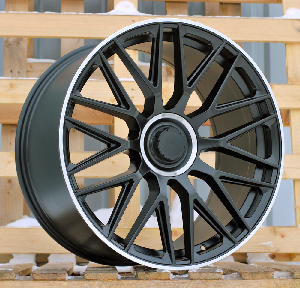 Jante Mercedes 22x10 ET45 5x112 - Black Half Matt+Polished Lip