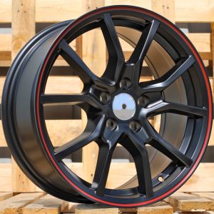 Jante RACIN 16x7 ET36 5x100 - Black Half Matt+Red Lip