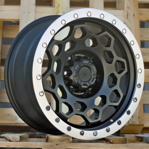 Jante 4X4 17x8,5 ET 6x139,7 - Black Matt+Polished Lip