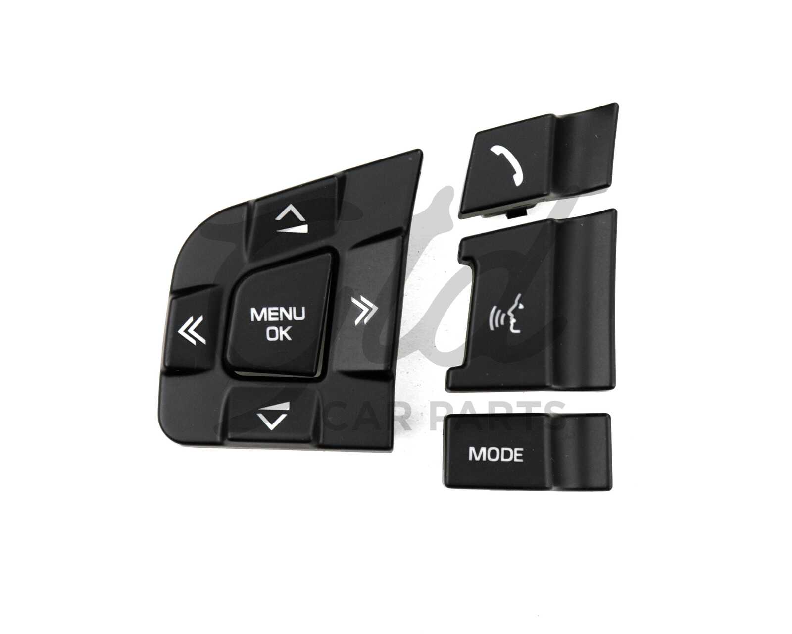 Conjunto de 5 Botões Pretos Esquerdos Volante Land Rover Discovery Jaguar XF XE F-PACE C-PACE