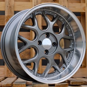 Jante SMART 16x7 ET30 3x112 - Gun Metal+Polished Lip
