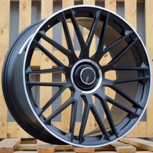 Jante Mercedes 22x10 ET45 5x112 - Black Matt+Polished Lip