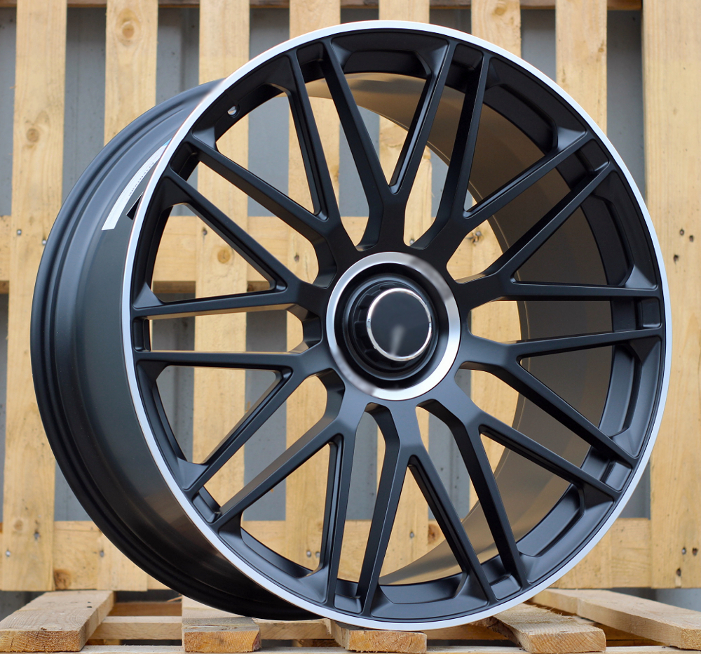 Jante Mercedes 22x11 ET47 5x112 - Black Matt+Polished Lip