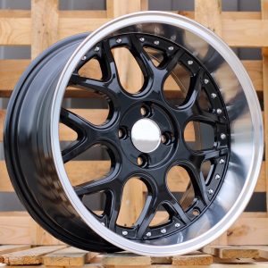 Jante SMART 16x7 ET30 3x112 - Black+Polished Lip