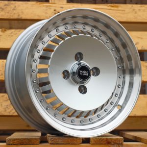 Jante RACIN 13x6 ET20 4x100 - Silver+Polished Lip