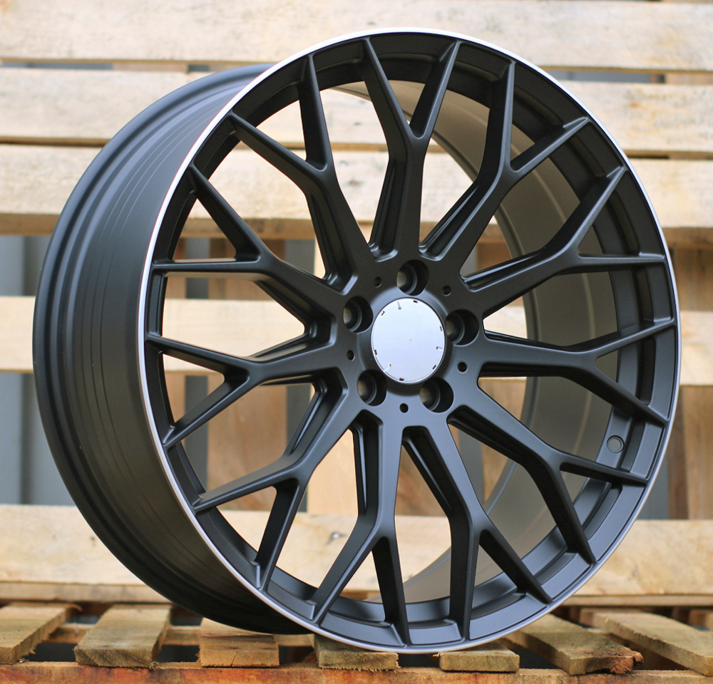 Jante Mercedes 19x8 ET35 5x112 - Black Half Matt+Polished Lip