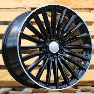 Jante Mercedes 19x8 ET45 5x112 - Black+Polished Lip