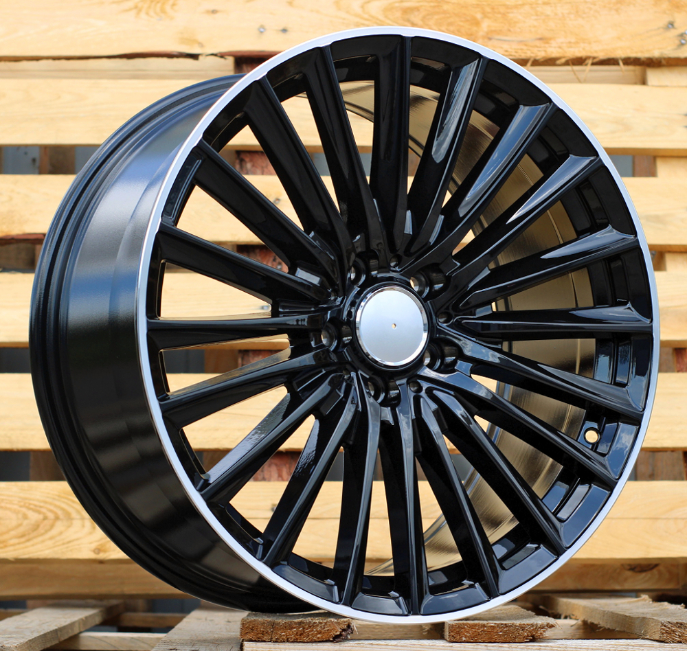 Jante Mercedes 19x8 ET45 5x112 - Black+Polished Lip
