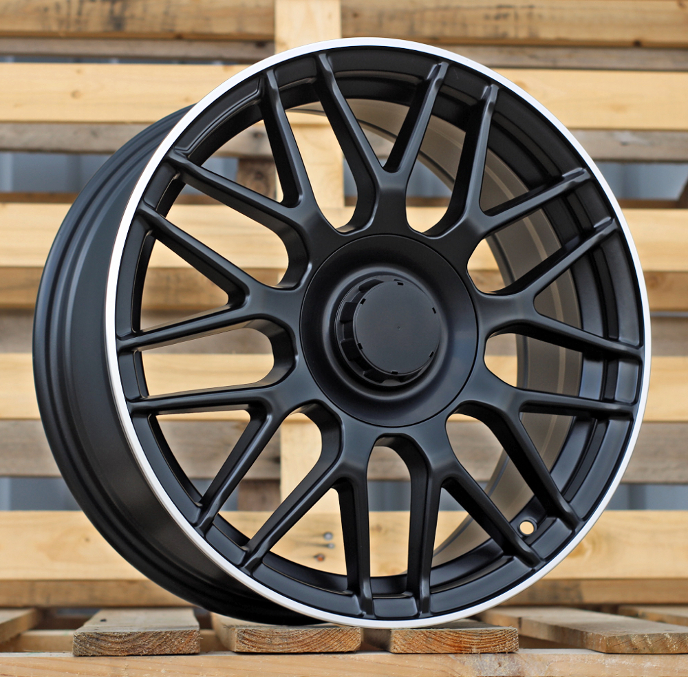 Jante Mercedes 17x7,5 ET35 5x112 - Black+Polished Lip