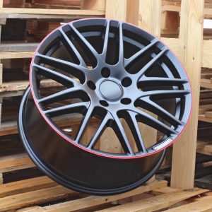 Jante Mercedes 20x9,5 ET50 5x130 - Black Half Matt+Red Lip