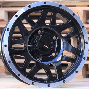 Jante 4X4 15x8 ET 6x139,7 - Black+Polished Lip