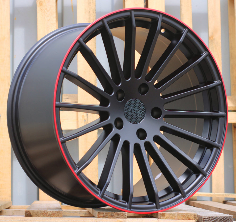 Jante HAXER 20x10,5 ET40 5x130 - Black Half Matt+Red Lip