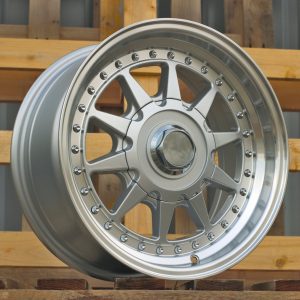 Jante RACIN 15x7 ET25 4x100 - Silver+Polished Lip