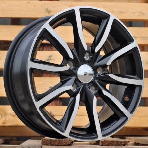 Jante RACIN 15x6,5 ET40 5x114,3 - Black Polished Half Matt