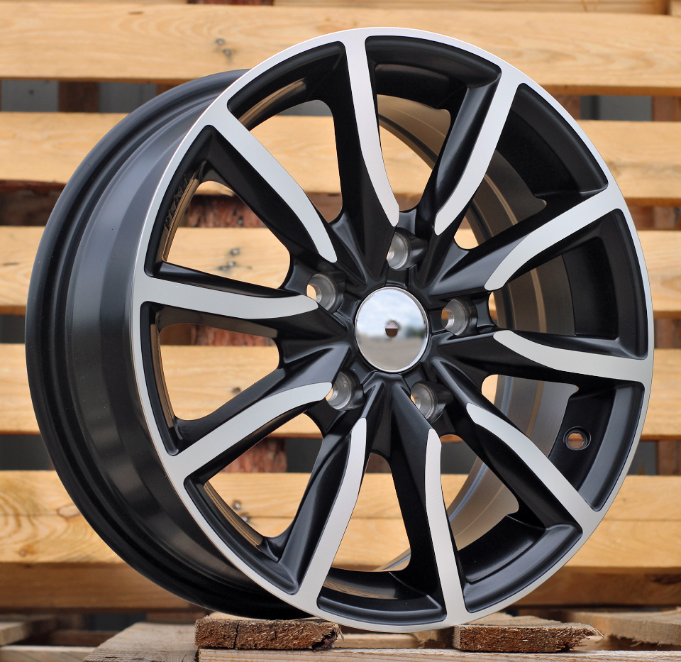 Jante RACIN 15x6,5 ET40 5x114,3 - Black Polished Half Matt
