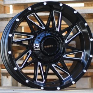 Jante 4X4 18x9 ET-12 5x120|5x127 - Black Matt+Polished Lip