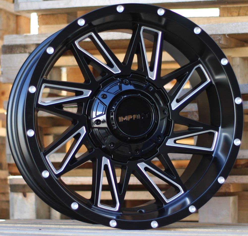 Jante 4X4 18x9 ET-12 5x120|5x127 - Black Matt+Polished Lip