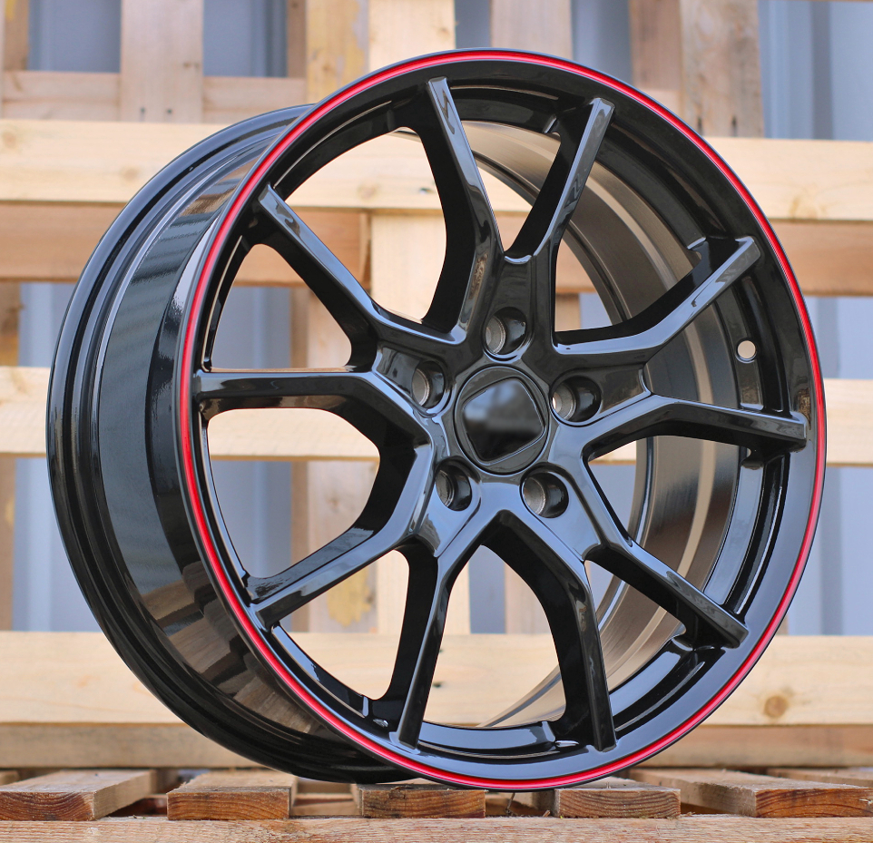 Jante Honda 18x8 ET45 5x114,3 - Black+Red Line