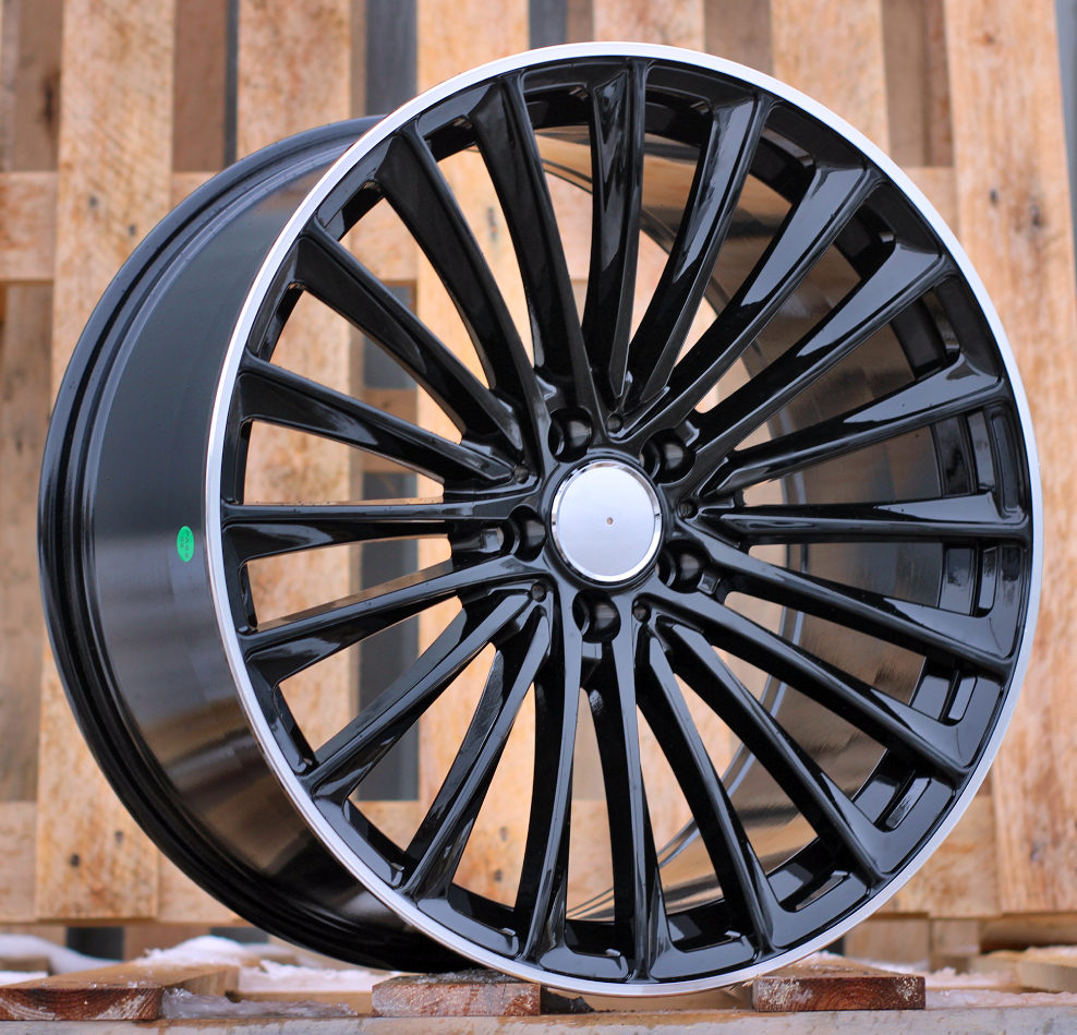 Jante Mercedes 18x8 ET40 5x112 - Black+Polished Lip