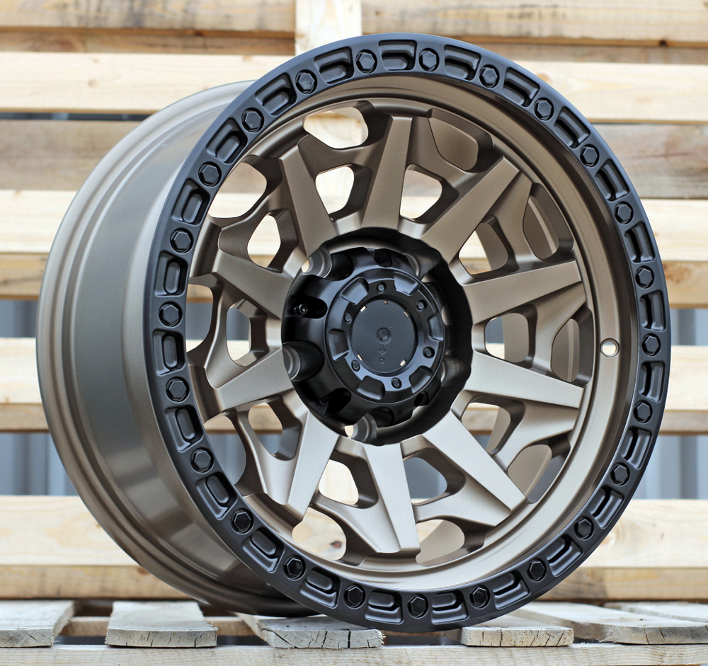Jante 4X4 17x8,5 ET-12 5x150 - Matt Bronze + Black Lip
