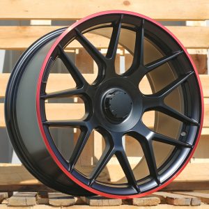 Jante Mercedes 19x9,5 ET42 5x112 - Black Half Matt+Red Lip