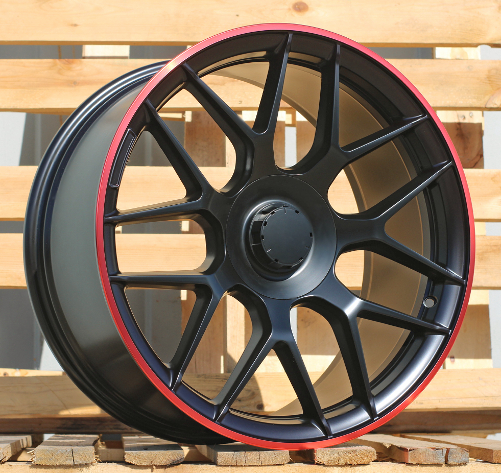 Jante Mercedes 19x8,5 ET38 5x112 - Black Half Matt+Red Lip