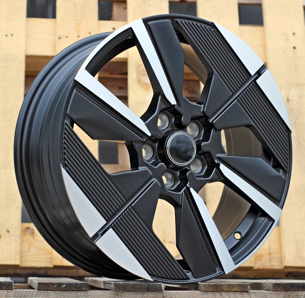 Jante Peugeot 17x7 ET44 5x108 - Black Polished Half Matt