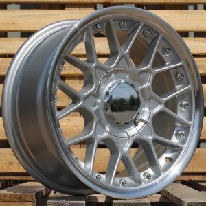 Jante HAXER 15x7 ET25 4x100|4x114 - Silver+Polished Lip