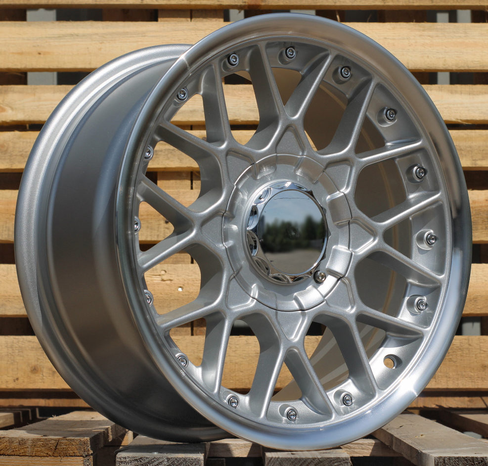 Jante HAXER 15x7 ET25 4x100|4x114 - Silver+Polished Lip