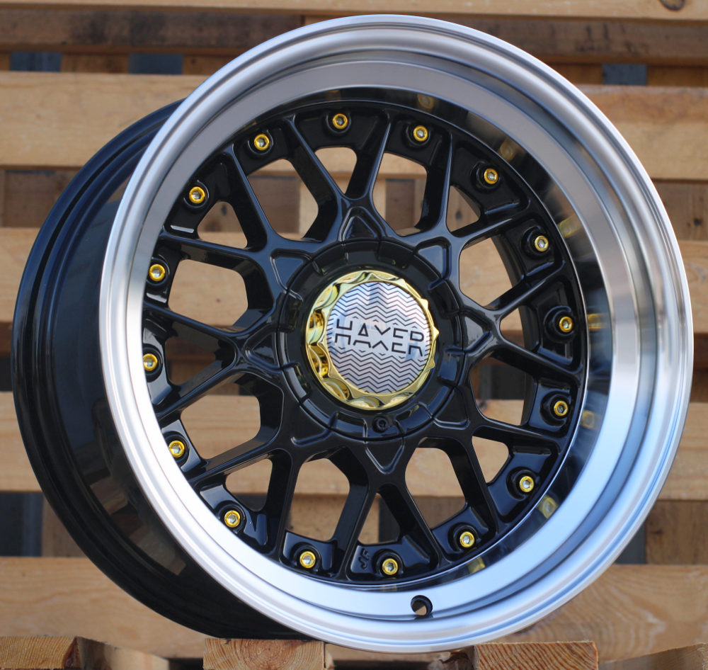 Jante HAXER 16x9 ETET10 5x112|5x120 - Black+Polished Lip
