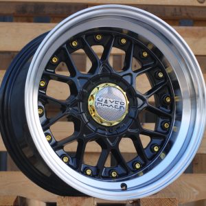 Jante HAXER 17x8 ET30 5x112|5x120 - Black+Polished Lip