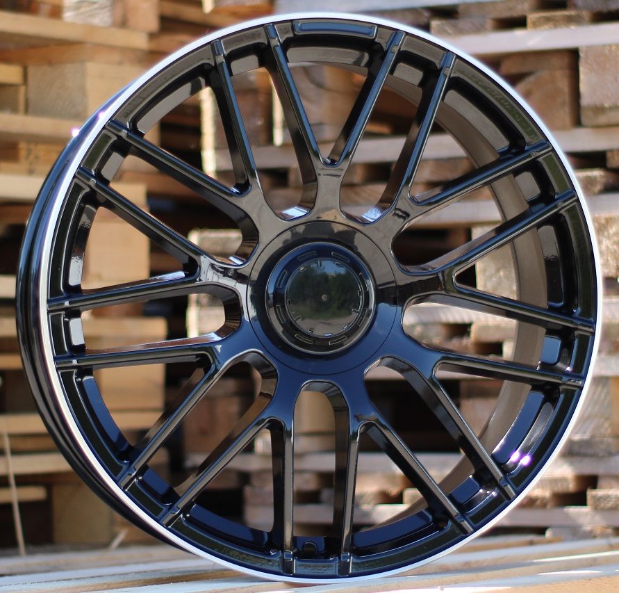 Jante Mercedes 20x8 ET40 5x112 - Black+Polished Lip