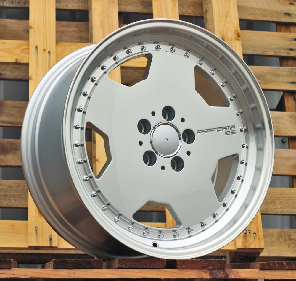 Jante Mercedes 17x8 ET35 5x112 - Silver+Polished Lip