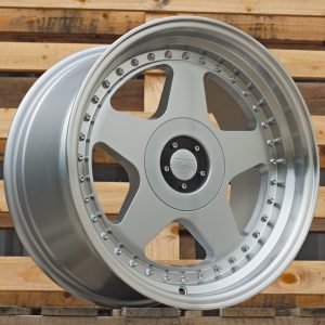 Jante RACIN 17x8 ET25 5x112|5x120 - Silver+Polished Lip