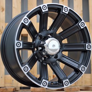 Jante 4X4 17x8,5 ET 6x139,7 - Black Half Matt+Polished Lip