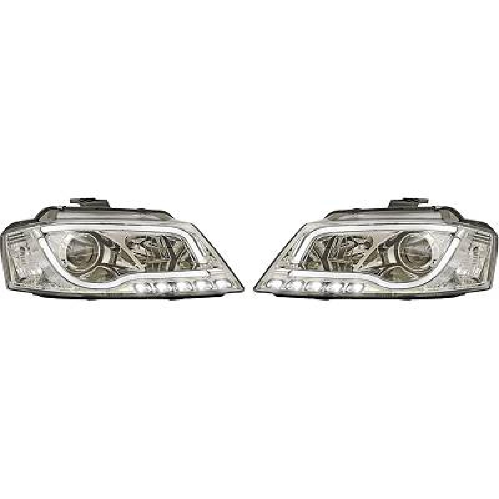 Jogo de faróis principais para Audi A3 Berlina/Sportb./Cabrio 08-12