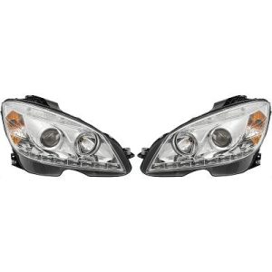 Jogo de faróis principais para Mercedes Classe C W204 07-11