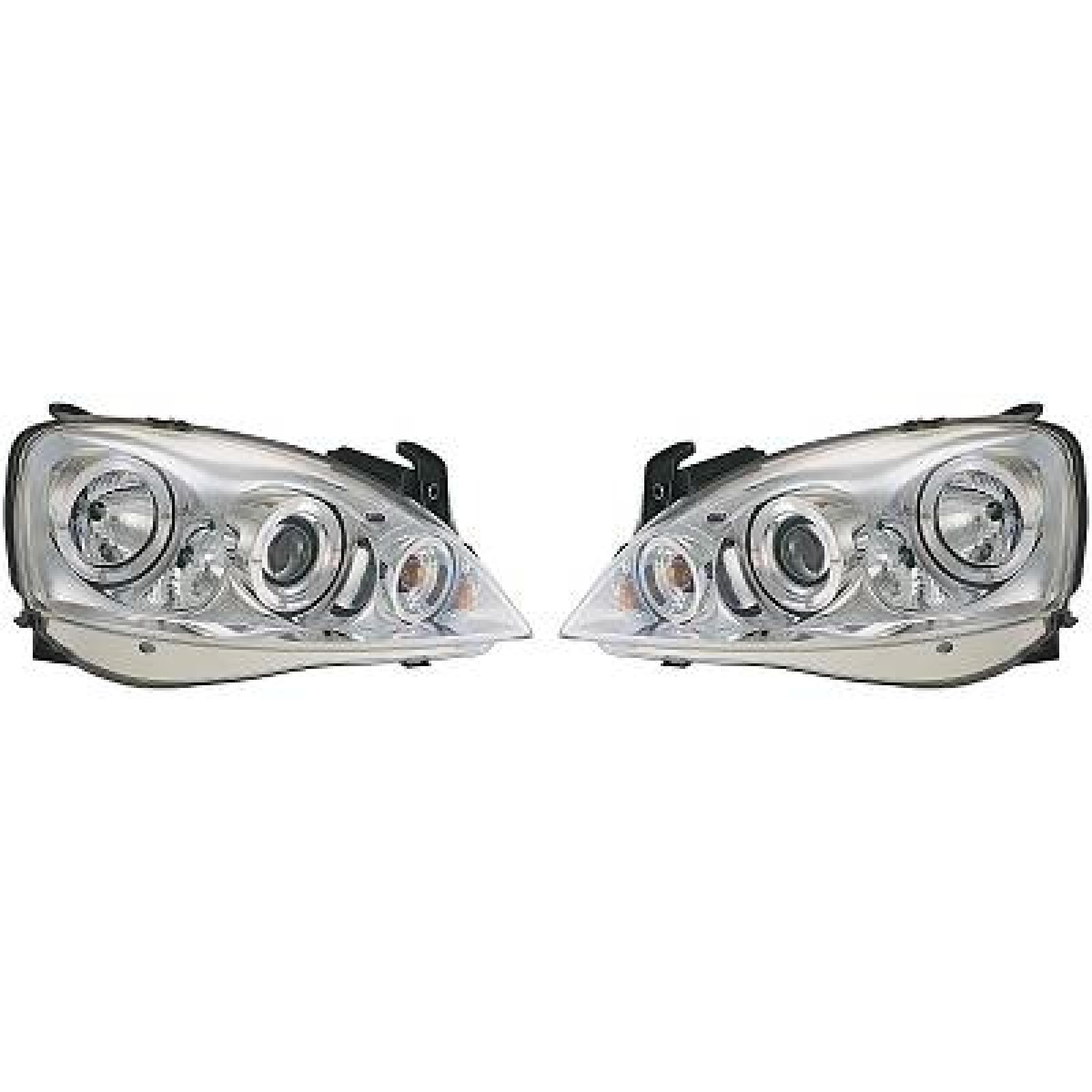 Jogo de faróis principais para Opel Corsa C 03-06