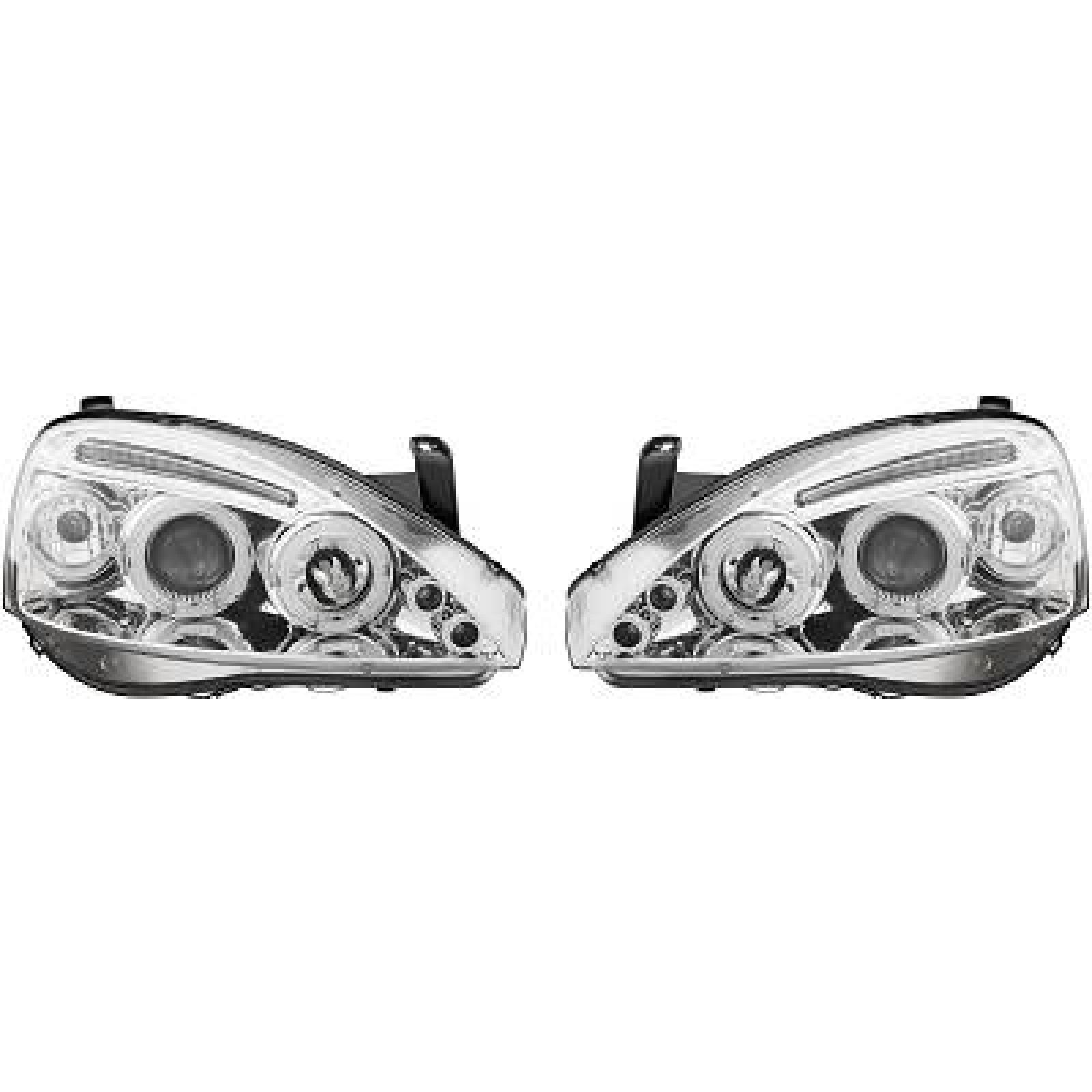 Jogo de faróis principais para Opel Corsa C 00-06