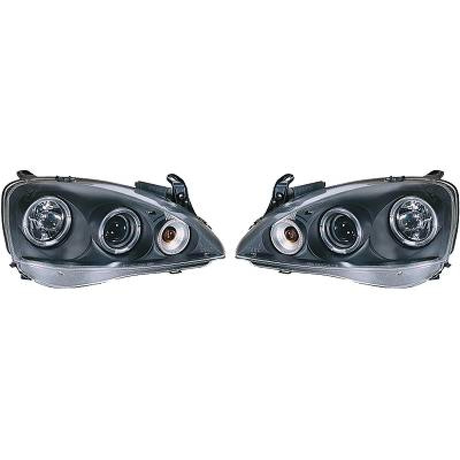 Jogo de faróis principais para Opel Corsa C 00-03