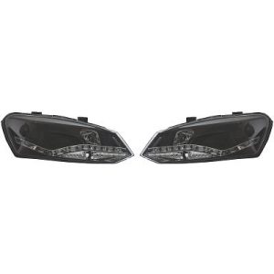 Jogo de faróis principais para Volkswagen Polo 3/5 portas 09-14
