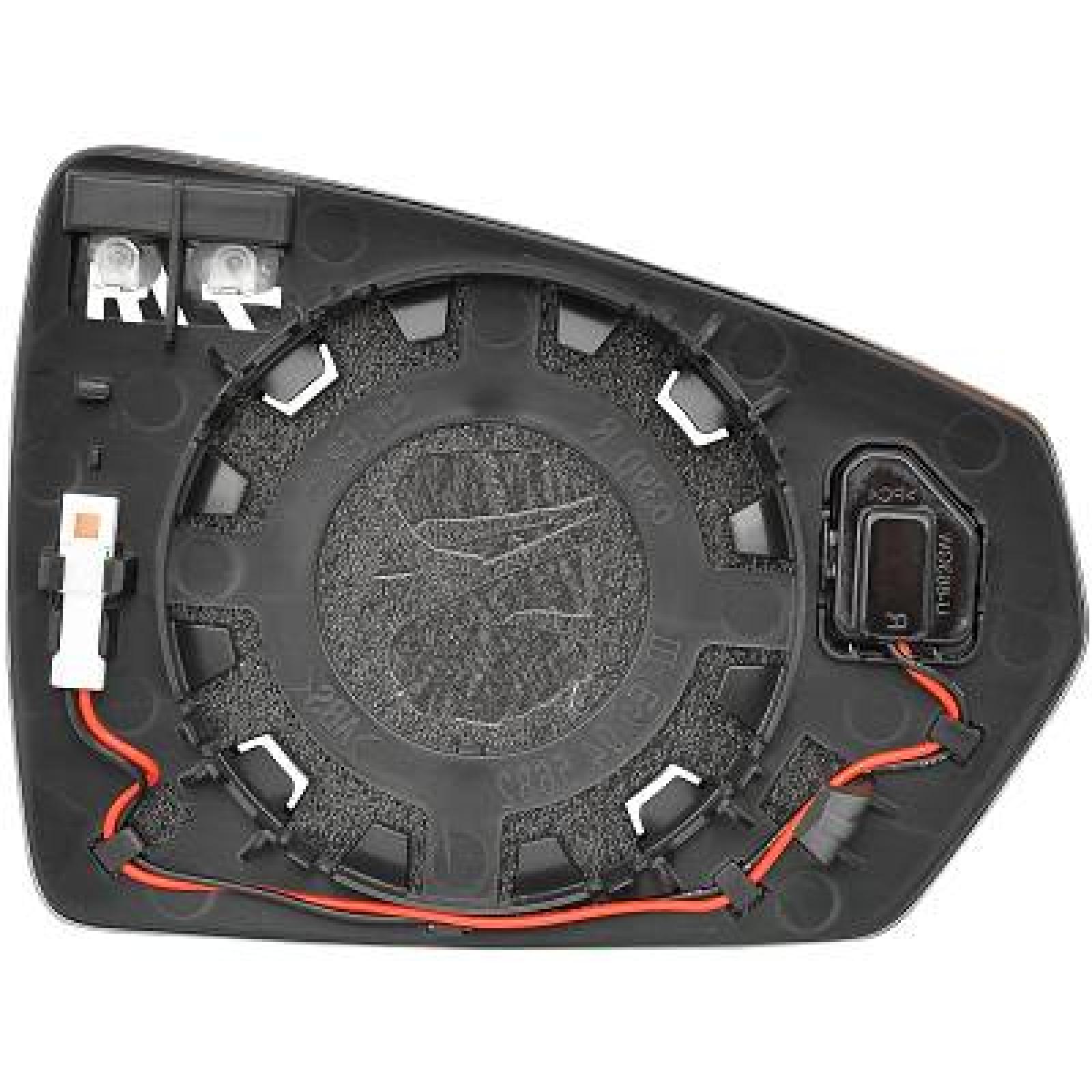Vidro de espelho, espelho retrovisor exterior Esquerdo para Volkswagen Polo 3/5 portas 21->>