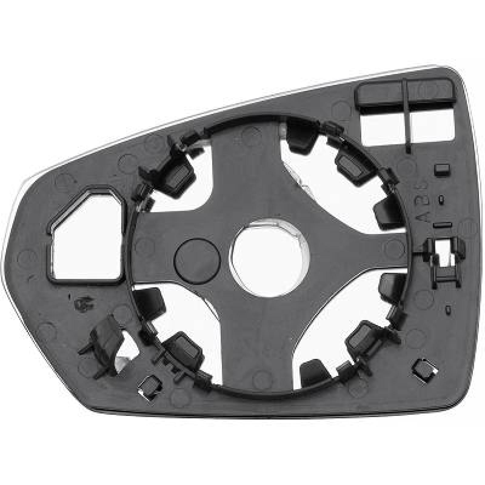 Vidro de espelho, espelho retrovisor exterior Direito para Volkswagen Polo 3/5 portas 21->>