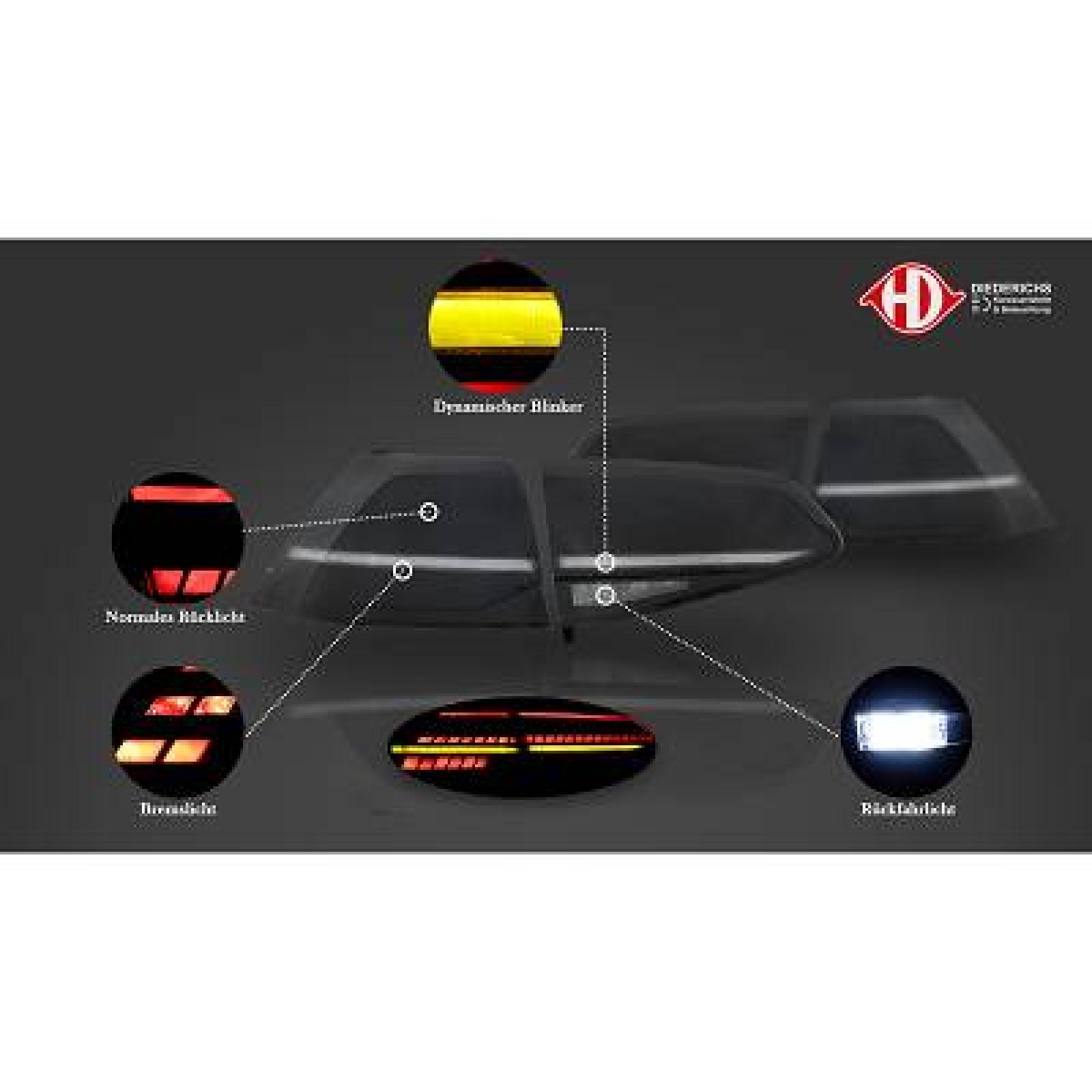 Jogo de farolins traseiros para Volkswagen Golf VII Berlina 12-17